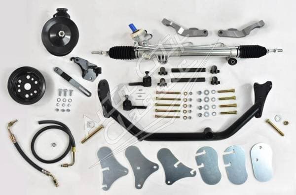 1955-1957 Chevrolet Passenger Cars Front Mount Rack and Pinion Conversion Kit Black 5557PSRP-FM-B