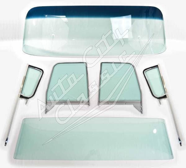 1955-1959 Chevrolet / GMC Cab Complete Glass Package Large Back and Post Assembled Side Glass Set CG-CVY-55-59-PU-B-SSAP