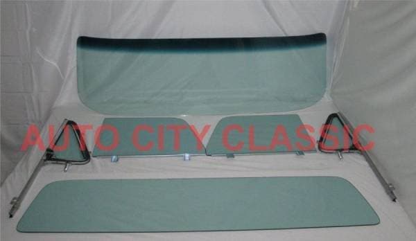 1964-1966 Chevrolet / GMC Cab Complete Glass Package Post Assembled Side Glass and Large Back Glass CG-CVY-64-66-PU-B-SSAP