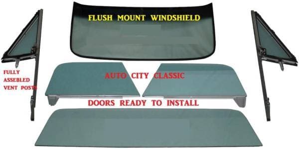 1967-1972 Chevrolet / GMC Pickup Complete Flush Mount Glass Package Post Assembled Side Glass Set CG-CVY-67-72-PU-B-NM-SSAP