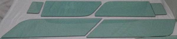 1955-1957 Chevrolet 210 / Pontiac 2 Door Wagon Flat 6 Piece Side Glass Set SS-5557CV2WAG2106P