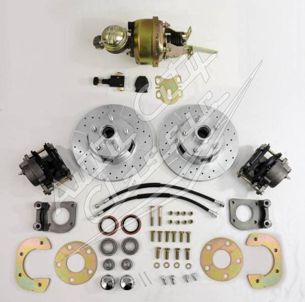 1964-1966 Ford Mustang V8 Original Spindles and Wheels Complete Front Disc Brake Conversion Kit- Gold