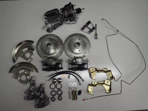 1967-1969 Chevrolet Camaro / Pontiac Firebird 8" Chrome Booster 2" Drop Spindles Complete Disc Brake Conversion Kit