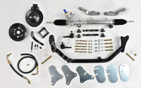 1955-1957 Chevrolet Passenger Cars Side Mount Rack and Pinion Conversion Kit- Black 5557PSRP-SM-B