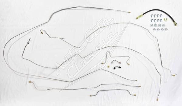 1955-1957 Chevrolet Passenger Cars Complete Stainless Steel Disc Disc Brake Line Set BLS-55-57-DIDI-SS