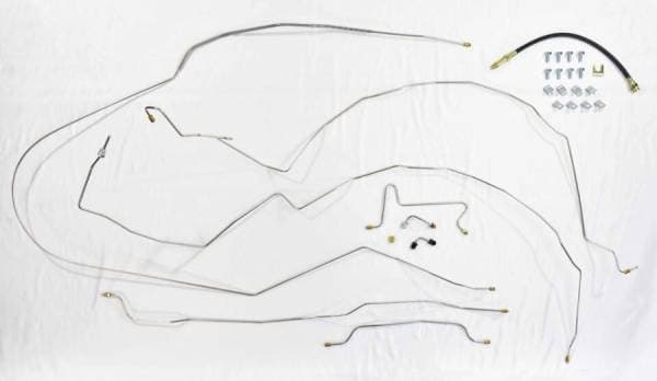 1955-1957 Chevrolet Passenger Cars Complete Stainless Steel Disc Drum Brake Line Set BLS-55-57-DIDR-SS