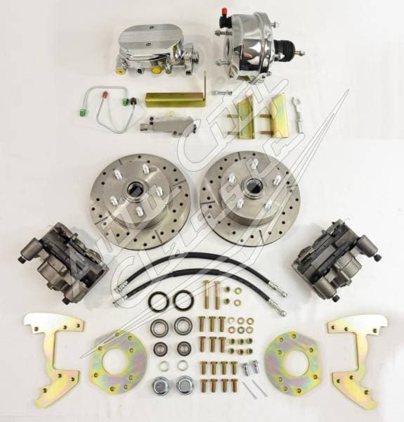 1964-1966 Ford Mustang 6 Cylinder 5 Lug Complete Chrome Front Disc Brake Conversion Kit