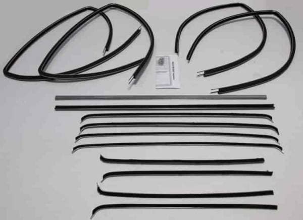 1955-1957 Chevrolet / Pontiac 4 Door Wagon Weatherstrip Fuzzy Kit without Chrome FZ55574WAG-B