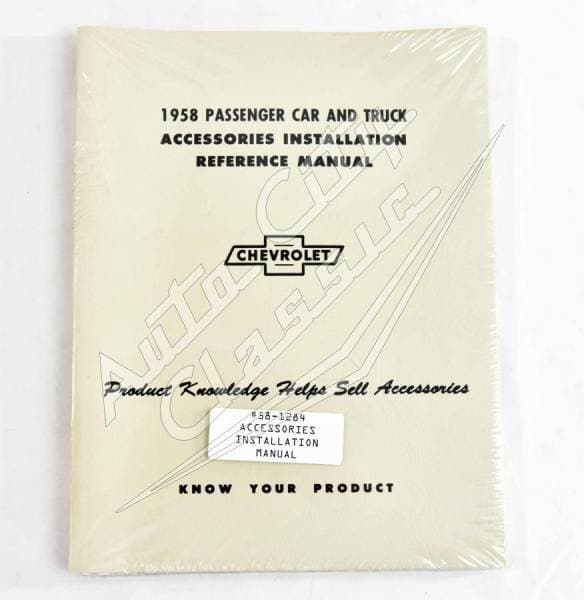 1958 Chevrolet Accessories Installation Manual