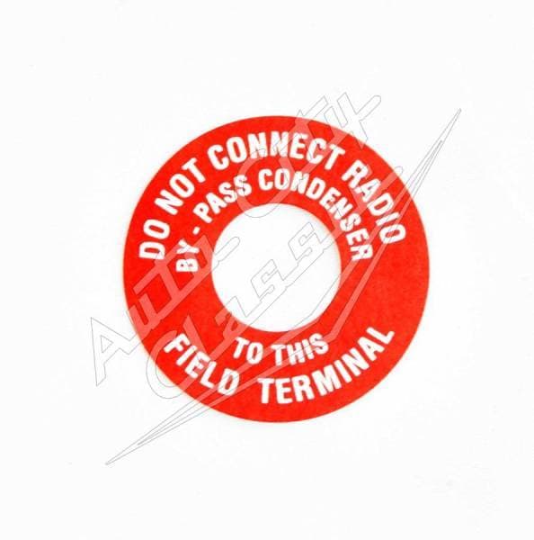 1958 Chevrolet Generator Warning Tag