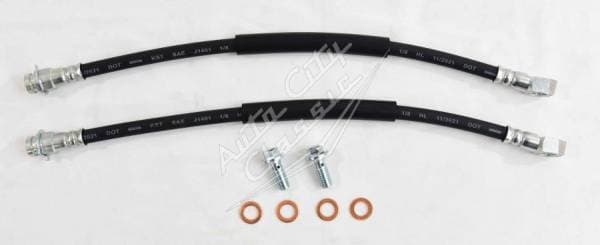 1955-1964 Chevrolet Passenger Cars 10MM 16" Rubber Flex Disc Brake Hoses and Bolts HS-CVY-55-64-10MM-16