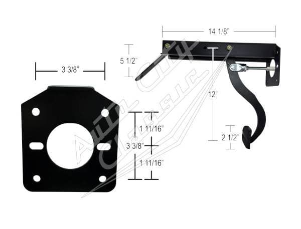 Universal Firewall Mount Power or Manual Brake Pedal PED-UNI