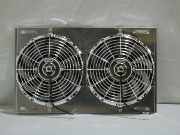 25 1/8" x 15 1/8" Universal Cross Flow Radiator Shroud and Dual 12" Fans SH128D