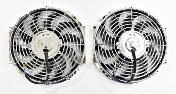 12" Dual Chrome Electric Radiator Fan- 2600CFM SHFAN-12-C