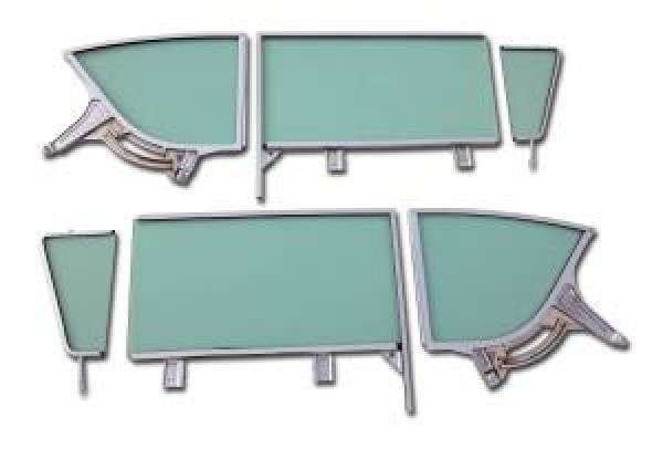 1958 Chevrolet / Pontiac 2 Door Coupe Sport Assembled Side Glass Set SSA-CP-58-2C-EX