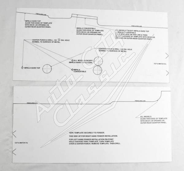 1958 Chevrolet Passenger Cars Rear Antenna Template