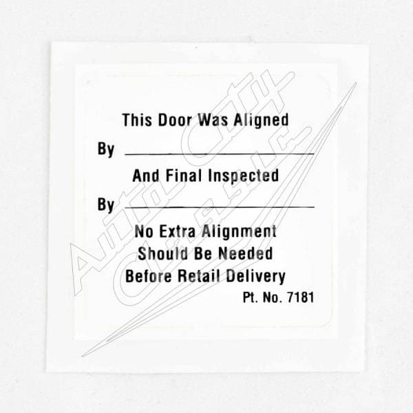 1958 Chevrolet Alignment Inspection Door Decal Stickers- Set of 4