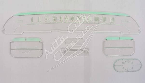 1958 Chevrolet Passenger Cars Instrument Lens Face Plate Set