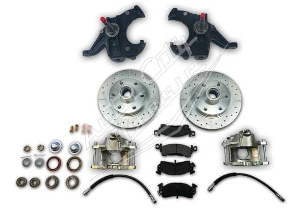 1963-1970 Chevrolet / GMC Pickup Truck 6 Lug 2.5" Drop Spindles Front Disc Brake Conversion Wheel Kit