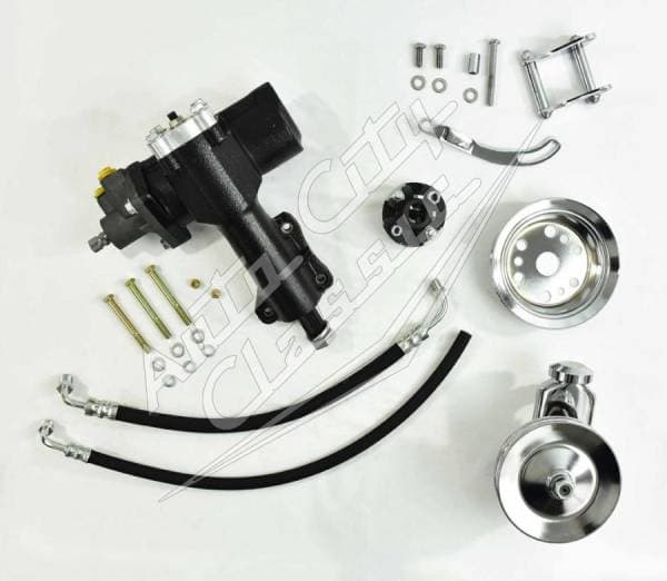 1955-1957 Chevrolet Small Block 500 Series Power Steering Conversion Side Mount Chrome Pump 5557PSC500-SM-C