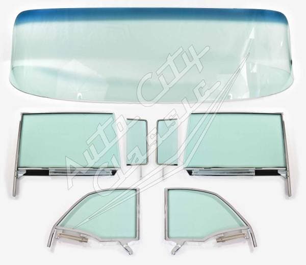 1955-1956 Chevrolet / Pontiac Convertible Complete Glass Package with Assembled Side Glass Set CG-CP-55-56-CV-SSA