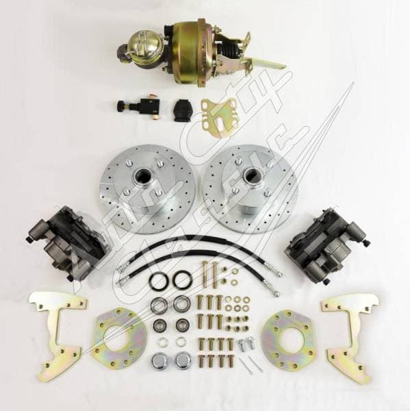 1964-1966 Ford Mustang 6 Cylinder 4 Lug Original Wheel Complete Front Disc Conversion Kit- Gold