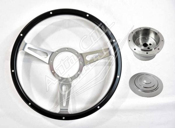 Black Woody Rivet GT Style Steering Wheel Kit SC1430WB-R/S